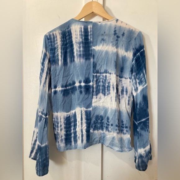 LOVESTITCH wrap blouse tie dye long bell sleeve size small - Picture 6 of 12